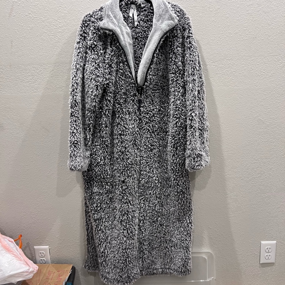 Sam’s Club Members Mark L/XL Cozy Gray Fleece Long Sweater/Coat